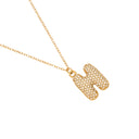 Pave Bubble Initial Kette 14K Vergoldet