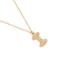 Pave Bubble Initial Kette 14K Vergoldet
