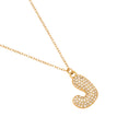 Pave Bubble Initial Kette 14K Vergoldet