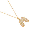 Pave Bubble Initial Kette 14K Vergoldet