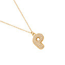 Pave Bubble Initial Kette 14K Vergoldet