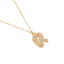 Pave Bubble Initial Kette 14K Vergoldet