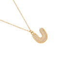 Pave Bubble Initial Kette 14K Vergoldet