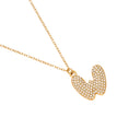 Pave Bubble Initial Kette 14K Vergoldet