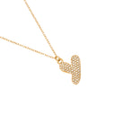 Pave Bubble Initial Kette 14K Vergoldet
