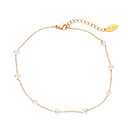 8 Pearl Fußkette 14K Vergoldet