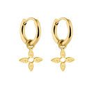 Abbaddon Leaf Huggie Earrings 14K Gold Plated