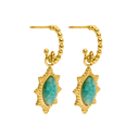 Antique Bali Huggie Earrings 14K Gold Plated