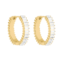Baguette Bold Huggie Earrings 14K Gold Plated