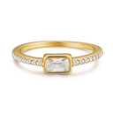 Baguette Level Ring 14K Vergoldet