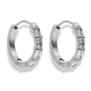 Baguette Pave Huggie Hoop Ohrringe 14K Vergoldet