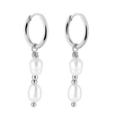 Bead Pearl Huggie Earrings 14K Gold Plated