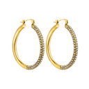 Big Pave Hoop Earrings 14K Gold Plated