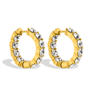 Bold Pave Huggie Hoop Ohrringe - Large