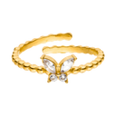 Butterfly Ball Ring 14K Vergoldet