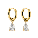 Calm Crystal Teardrop Huggie Earrings