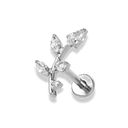 Carter Leaf Pave Labret Piercing - Titan