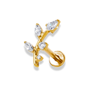 Carter Leaf Pave Labret Piercing - Titan