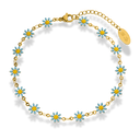 Colorful Daisy Fußkette 14K Vergoldet