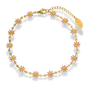 Colorful Daisy Fußkette 14K Vergoldet