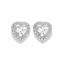 Crystal Heart Elegance Ohrstecker 14K Vergoldet