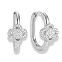 Crystal Oval Pave Flower Huggie Ohrringe 14 Karat Vergoldet