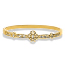 Crystal Pave Flower Armreif 14K Vergoldet