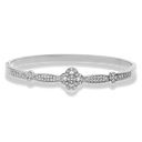 Crystal Pave Flower Armreif 14K Vergoldet