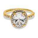 Crystal Pave Oval Ring 18K Vergoldet