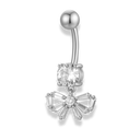 Crystal Ribbon Belly Piercing - Titanium