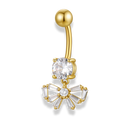 Crystal Ribbon Belly Piercing - Titanium