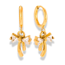 Crystal Ribbon Huggie Ohrringe 14K Vergoldet