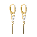 Pave Cube Dangle Ohrringe 14K Vergoldet