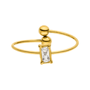 Cube Simple Ring 14K Vergoldet