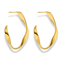 Curved Meltdown String Earrings 14K Gold Plated