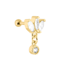Dangle lotus ear piercing