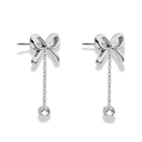 Dangle Crystal Ribbon Ohrringe 14K Vergoldet