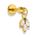 Dangling Leaf Labret Piercing - Titan