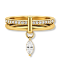 Dangling Marquise Pave Infinity Ring 14K Vergoldet