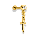 Dangling Sword Ohr Piercing 18K Vergoldet