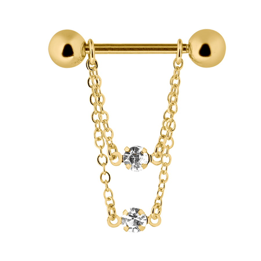 Boucles Oreilles Pendantes Acier 316L Zircone Doré PVD Longue Goutte Boucles Oreilles Pendantes Acier 316L Zircone Doré PVD Longue Goutte