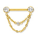 Double Chained Pave Nippelpiercing - Titan