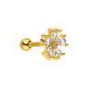 Piercing goutte fleur plaqué or 18 carats