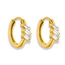 Elegance Baguette Huggie Ohhringe 14K Vergoldet