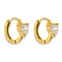 Elgegance Heart Huggie Ohrringe 14K Vergoldet