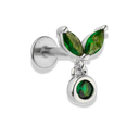 Emerald Tiny Lotus Labret Piercing