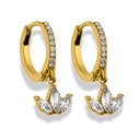 Everlasting Lotus Huggie Hoops 14K Vergoldet