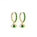 Pave Eye Huggies 18 Karat Vergoldet