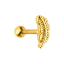 Piercing d'oreille en forme de plume plaqué or 18 carats