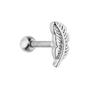 Piercing d'oreille en forme de plume plaqué or 18 carats